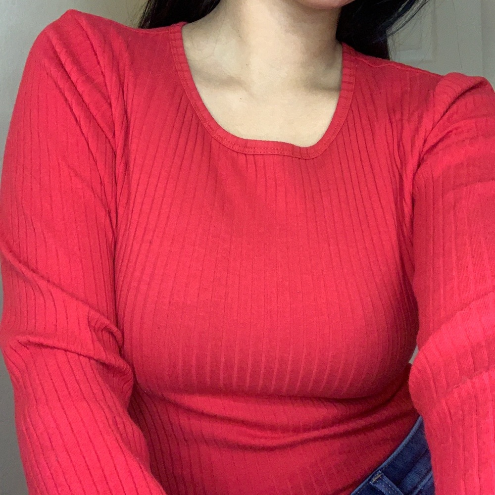 Red Long sleeve Bodysuit
